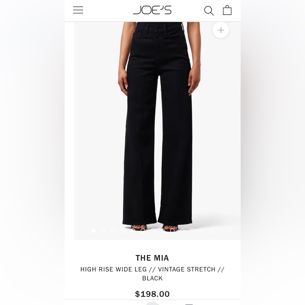 Joe's Jeans ‘The Mia’ Black High-Rise Wide Leg Jeans